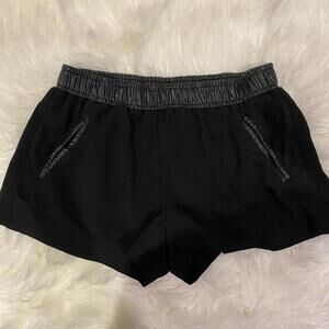 Forever 21 leather trim silky shorts XS black